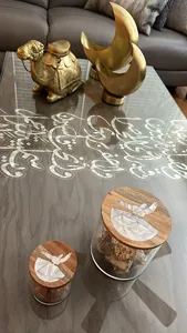LuxeCedar Pearl Candy Organizer Handmade Wood & Shell Inlay Acrylic Sweet <b>Storage</b> <b>Box</b> for Ramadan Iftar, Eid & Festive Decor - Product Image 2