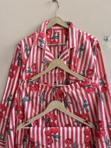 Ensemble de pyjama en coton indien imprimé de fruits pour femmes, ensemble de pyjama bohème, vêtements de détente, ensemble de pyjama - Product Image 4