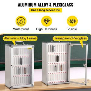 Armadietto per cellulare con 36 Slot in lega di alluminio argento, blocco a chiave con impugnatura portatile, - Product Image 5