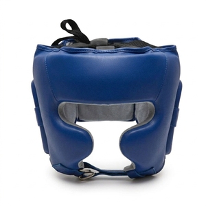 Protège-tête de boxe en cuir/PU de qualité supérieure avec logo personnalisé, protection intégrale du visage et des joues absorbant les chocs, Yamu HG0004 Arts martiaux - Product Image 1