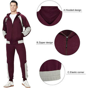 Ensemble de survêtement personnalisé pour homme, 2 pièces, sweat-shirt à capuche zippé, pantalon de jogging, vêtements de sport décontractés, tenue de sport pour homme - Product Image 4