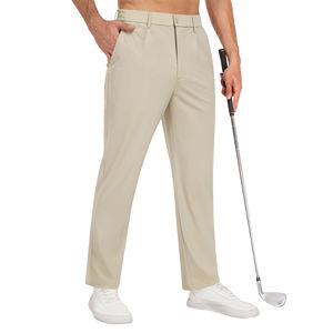 Pantalones de golf elásticos en 4 direcciones para hombre, ligeros, de color sólido, con cordón en la cintura, transpirables. - Product Image 2