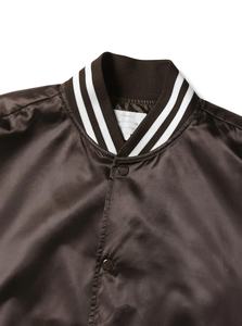 2025 Best Style Men's Baseball Satin <b>Varsity</b> <b>Jacket</b> Waterproof Chenille Patches with Black and White Rib Wholesale - Product Image 6