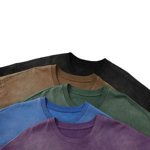 T-shirt tendance délavé à l'acide, imprimé personnalisé, en coton, coupe oversize, style streetwear vintage - Product Image 2