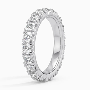 Anillo de Boda de Lujo en Plata de Ley 925 Chapado en Oro con Moissanita para Mujer, Banda Clásica de Eternidad, Joyería Nupcial - Product Image 1