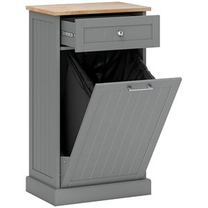 Organizzatore per Armadio Indipendente Grigio con Cestino Ribaltabile e Cassetto per Riciclaggio - Product Image 1