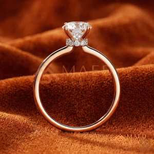 Moissanite Oval <b>Solitaire</b> <b>Ring</b> for Women Rose Gold Engagement Anniversary Jewelry Elegant Daily Wear Style - Product Image 3