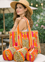 Sac fourre-tout bohème rayé en coton écologique fait main, idéal pour l'été, la plage et le quotidien, fermeture ouverte, taille moyenne – Meilleur choix pour le référencement (SEO)