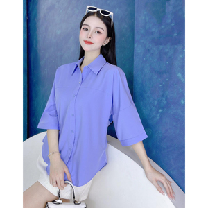 <b>Women</b> <b>Long</b> Sleeve Shirt with Relaxed Fit & Twist Back Office Casual Solid Top Bulk Clothing Eco-Friendly Apparel - Product Image 6