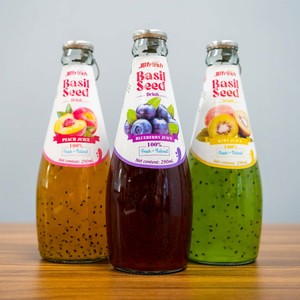 JBFresh Boisson aux graines de basilic et jus de fraise 290ML Jus en bouteille NFC Fabricant vietnamien d'aliments et de boissons OEM Échantillon gratuit - Product Image 5