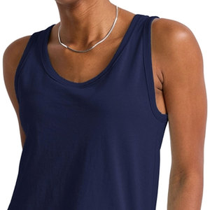 เสื้อกล้ามออกกำลังกายสำหรับผู้หญิง ฤดูร้อน ขายส่ง เนื้อผ้าถักร่อง ระบายอากาศดี สไตล์ลำลอง ความยาวสั้น สีพื้น - Product Image 6