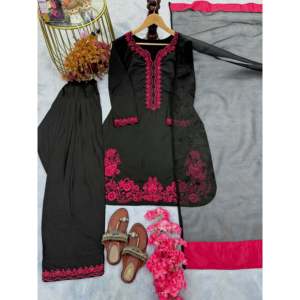 Ensemble haut de soirée et plazzo pour femmes de créateur avec Dupatta élégant et élégant - Product Image 2