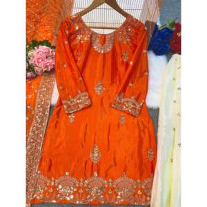 Conjunto de ropa de fiesta de mujer de diseñador Top Plazzo Fancy Dupatta - Product Image 3