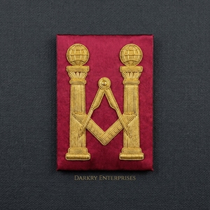 Insignias bordadas personalizadas con hilo de oro, hechas a mano, de terciopelo negro, para regalia masónica, con brújula cuadrada y estrella, para fabricantes de parches. - Product Image 4