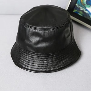 Sombrero de Pescador Unisex de Cuero PU Negro, Ajustable, Estilo Casual para Viajes y Actividades al Aire Libre - Product Image 2