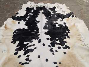 Genuine Cow Skin Leather Full Pelt Hair-On Natural Color Geometric Pattern Breathable Varsity <b>Jacket</b> - Product Image 2