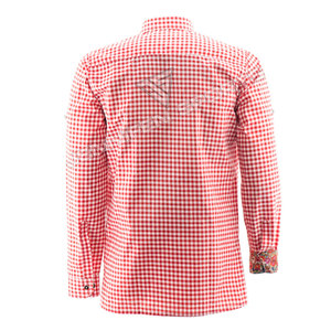 Chemise Trachten pour Homme Style Bavarois Allemagne Oktoberfest 2026 Rouge & Blanc Anti-Plis Été Haute Qualité - Product Image 6
