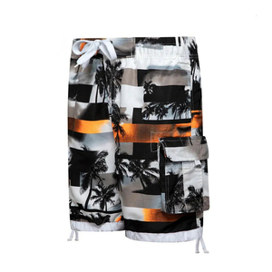 New Summer Solid Color Beachwear Wholesale <b>Trunk</b> <b>Men</b> Swim Shorts Canvas Fabric Casual Woven Swimming Shorts - Product Image 1