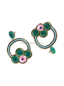Pendientes de Flores con Cuentas Bordadas a Mano, Joyería de Cuentas de Colores, Clásicos, Elegantes, para Fiestas, Accesorios al por Mayor - Product Image 3