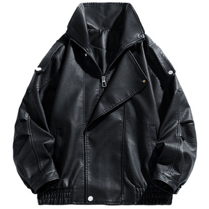 High Quality Biker Stylish Motorbike Men's <b>Sheep</b> <b>Skin</b> Leather <b>Jacket</b> Casual Zipper Front Unique Design Winter Season Reversible - Product Image 5
