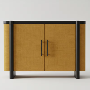 Buffet moderne à 2 portes en chêne massif pour salon - Résistant à l'eau, écologique, multifonctionnel, rangement minimaliste - Product Image 1