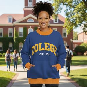 Sudadera de cuello alto para mujer, estilo urbano, para invierno, servicio ODM/OEM, alta calidad, moderna, ligera, con forro polar personalizable en la parte delantera - Product Image 3