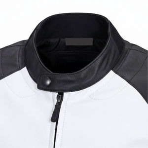 Chaqueta de Motociclista Personalizada de Estilo Americano, 100% Piel de Oveja Genuina, Talla Grande, Cuello Redondo, Impermeable, Casual, Formal, con Estampado Urbano - Product Image 5