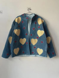 เสื้อแจ็คเก็ตบอมเบอร์ผ้ากำมะหยี่ปักมือลายดอกไม้ แขนยาว ใส่ได้สองด้าน เหมาะสำหรับฤดูร้อน ฤดูใบไม้ร่วง ฤดูหนาว ฤดูใบไม้ผลิ เสื้อผ้าผู้หญิง - Product Image 3