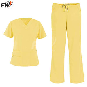 Uniforme Médico de 2 Piezas, Tejido de Spandex/Poliéster, Manga Corta, Profesional, Cómodo, Transpirable, Antiarrugas, de Secado Rápido - Product Image 4