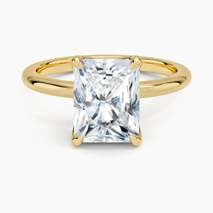 Anillo de Compromiso con Moissanita de Corte Radiante de 2 Quilates, Anillo de Novia Solitario - Product Image 1