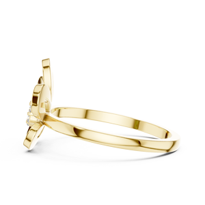 Anillo solitario minimalista de oro amarillo macizo de 14k con diamante redondo de talla brillante para mujer, ideal para compromiso, aniversario o regalo de boda. - Product Image 6