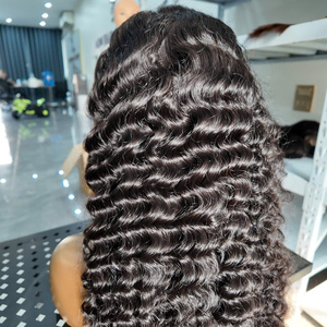 Perruque de cheveux humains vietnamiens de haute qualité, pleine densité, pour ondulations longues et profondes, Super Double Drawn, en cheveux vierges - Product Image 5