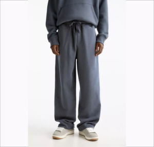 Pantalones Anchos de Felpa 100% Algodón Personalizados de Alta Calidad, 380GSM, para Hombre, con Dos Bolsillos Laterales, Estilo Holgado, Ropa Diaria para Hombre - Product Image 4