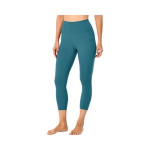 GYM PEOPLE Pantalon de yoga épais taille haute longueur genou en polyamide avec poches, effet ventre plat, extensible dans les quatre sens, pour entraînement et course à pied - Product Image 1