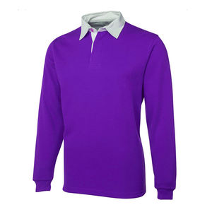 Maillots de rugby épais et respirants 100% coton, broderie personnalisée du logo, style vintage classique, manches longues, vêtements de sport pour équipe - Product Image 1