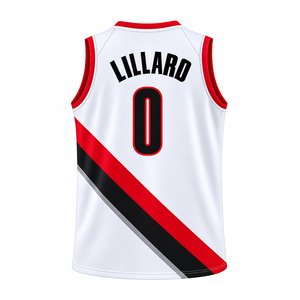 Maillot de basketball pour homme Blanc Rouge Noir 0 Sublimé Col en V Sans manches Maille Coupe athlétique Toutes saisons - Product Image 6