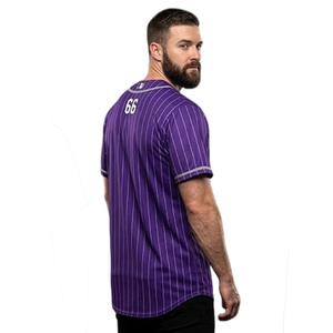 เสื้อเบสบอลพิมพ์ลายแบบซับลิเมชั่นสำหรับผู้ชาย ผ้าโพลีเอสเตอร์ 100% ชุดกีฬา ผู้ผลิต OEM เสื้อเบสบอลผู้ชายแบบติดกระดุม - Product Image 5