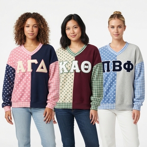 เสื้อสเวตเชิ้ตคอวีสีกรมท่าสำหรับผู้หญิง ปักลายดอกไม้พร้อมตัวอักษร KAO แขนยาว ผ้าฝ้ายถัก ใส่ได้ในฤดูใบไม้ร่วง - Product Image 6