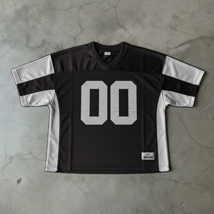 Hip Hop Streetwear Mens Clothing Manufacturer Boxy Cropped T-shirt Sport Jersey <b>Mesh</b> Custom <b>Screen</b> Print Boxy Jersey Tshirt - Product Image 6