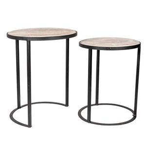 โต๊ะข้างเหล็กหน้าไม้สุดหรู เหมาะสำหรับบ้านสไตล์โมเดิร์น มาพร้อมพื้นผิวเรียบเนียนและโครงเหล็กแข็งแรงทนทาน - Product Image 1