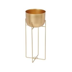 Jardinière décorative finition dorée avec support, pour intérieur et extérieur, décoration de jardin, jardinière en métal de luxe avec support en fil de fer - Product Image 3
