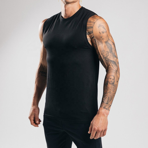 Camiseta sin Mangas Negra para Hombre, Calidad Premium 2026, Cuello Redondo, Color Sólido, Tejido de Punto, Estilo Casual, Entrega a Tiempo - Product Image 4