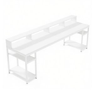 Scrivania da Gaming Rustica da 27,56 Pollici, Scrivania per Computer da Ufficio Regolabile in Legno con Dettagli in Metallo e Funzioni di Raffreddamento - Product Image 2