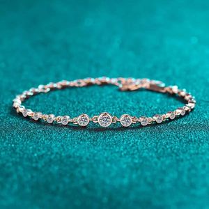 Moissanite Tennis Bracelet Silver Plated Oval Claw Setting Open Link Sparkling Unisex <b>Gift</b> for Anniversary Bridal GRA Certified - Product Image 2