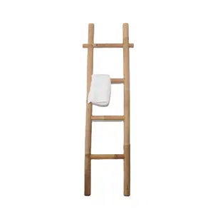प्राकृतिक बांस तौलिया सीढ़ी स्थायी सजावटी तह गृह सजावट प्रदर्शन संगठन इनडोर, आउटडोर उपयोग के लिए