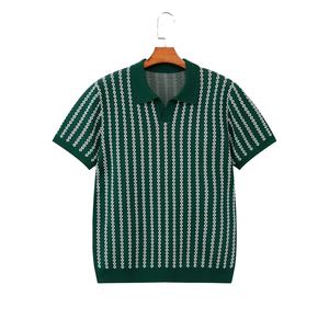Nouveau T-shirt d'été en coton vintage pour hommes, sport décontracté à manches courtes avec coupe ajustée, respirant pour polos grande taille - Product Image 1