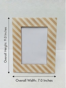 Cadre en MDF rectangulaire vertical, motif chevron fait main, écologique, léger, moderne, couleur unie, présentoir de table créatif - Product Image 1