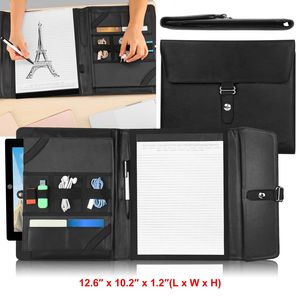 PU Leather Padfolio <b>Portfolio</b> <b>Folder</b> Business Document Organizer Case Stylish Media & Paper Holder - Product Image 1