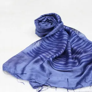 Nuevo elegante chal con flecos de seda con sensación vintage bufanda a rayas