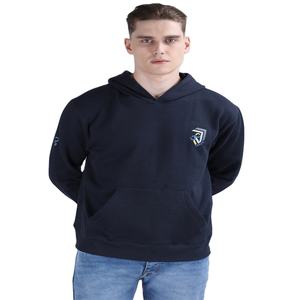 เสื้อฮู้ดขนแกะลำลองสำหรับผู้ชายพิมพ์ลายโลโก้โอเวอร์ไซส์ - Product Image 6